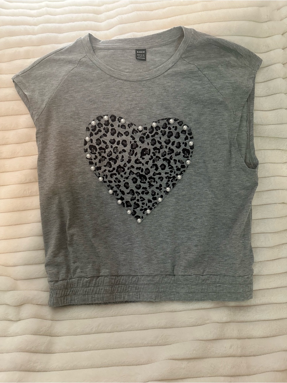 SHEIN Gray Leopard Heart Two-Piece Skirt Set - Picture 2 of 5